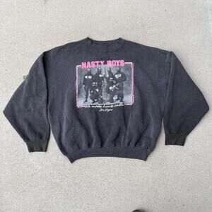 Vintage 90s Nasty boys movie promo faded crewneck sweatshirt